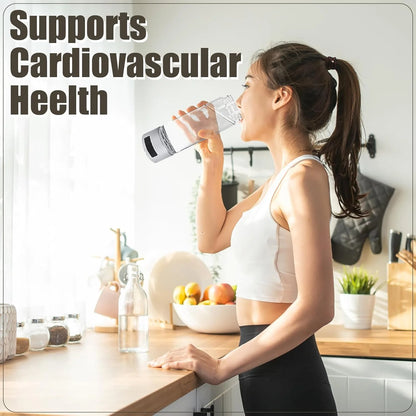 Hydrogen Water Bottle, Double Layer Glass Health Mug Generator, USB Rechargeable Ionized Water Generator Machine for Home Office Travel, Silver