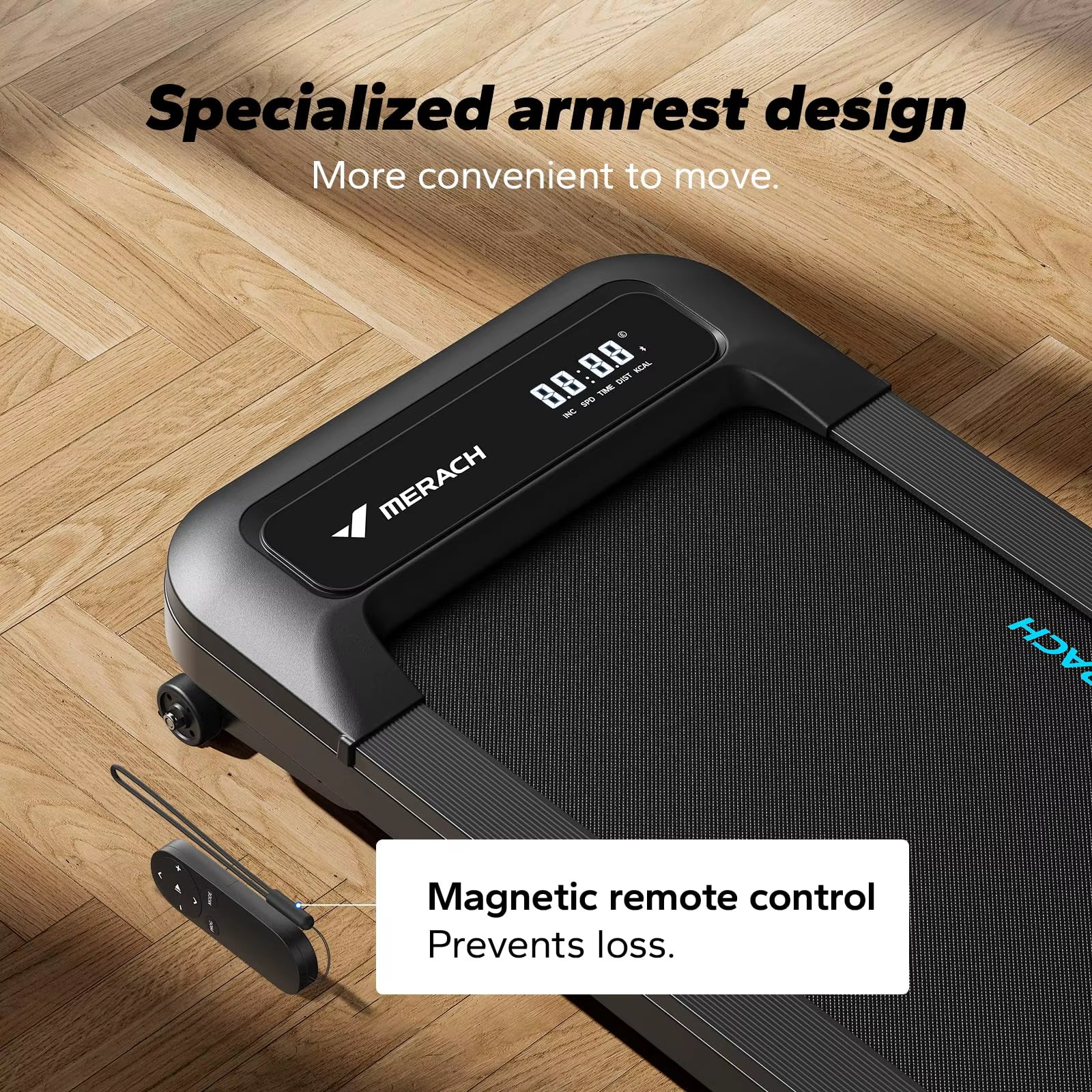 Walking Pad Quiet under Desk Treadmills for Home Gym Portable Walking Treadmill with Magnetic Remote Control LED Display