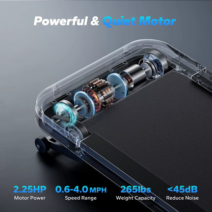 Walking Pad Quiet under Desk Treadmills for Home Gym Portable Walking Treadmill with Magnetic Remote Control LED Display